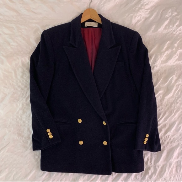 100% Cashmere Navy Blazer Jacket Vintage Stunning! - Picture 7 of 17